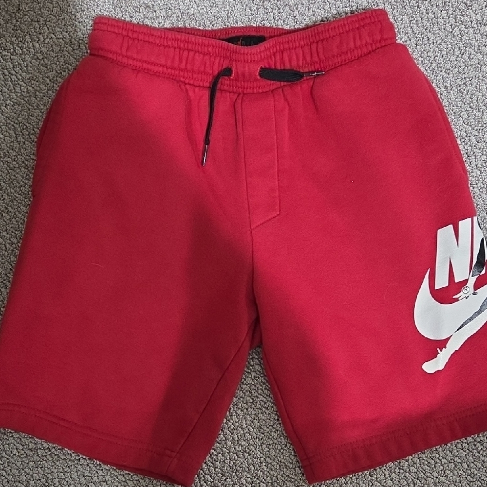 Jordan Red Athletic Shorts with Logo #3